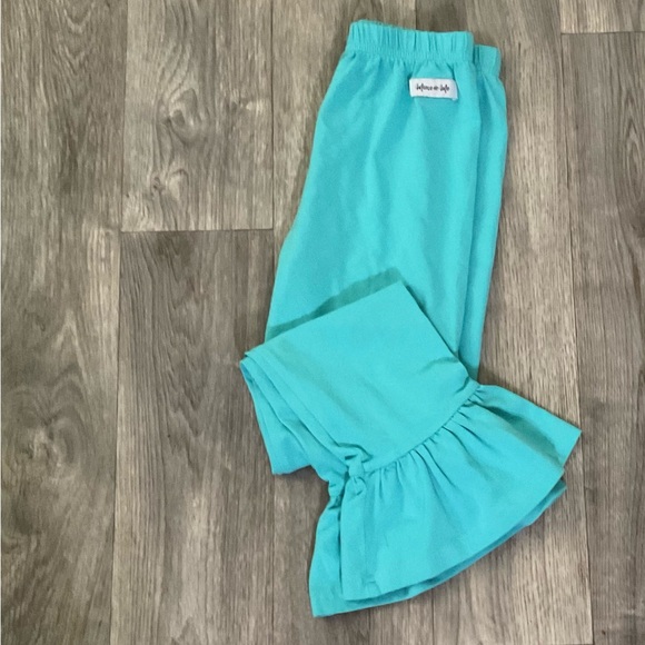 Merce and me turquoise ruffles pant size 8. GUC. - Picture 1 of 1